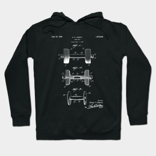 Weight Lifting Patent - Dumb Bell Art - Black Chalkboard Hoodie